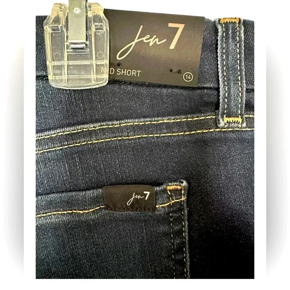 Jen7 by 7 for All Mankind High Waist Fray Hem Cutoff Denim Shorts Sz 14 NWT #004